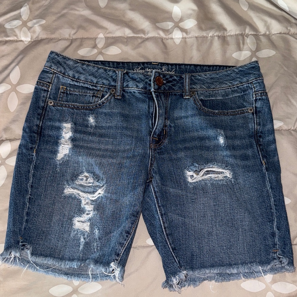 Distressed Denim Shorts